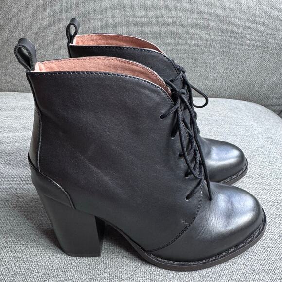 Seychelles Shoes - Seychelles Women's Tower Lace Up Leather Ankle Booties Black Sz 7.5